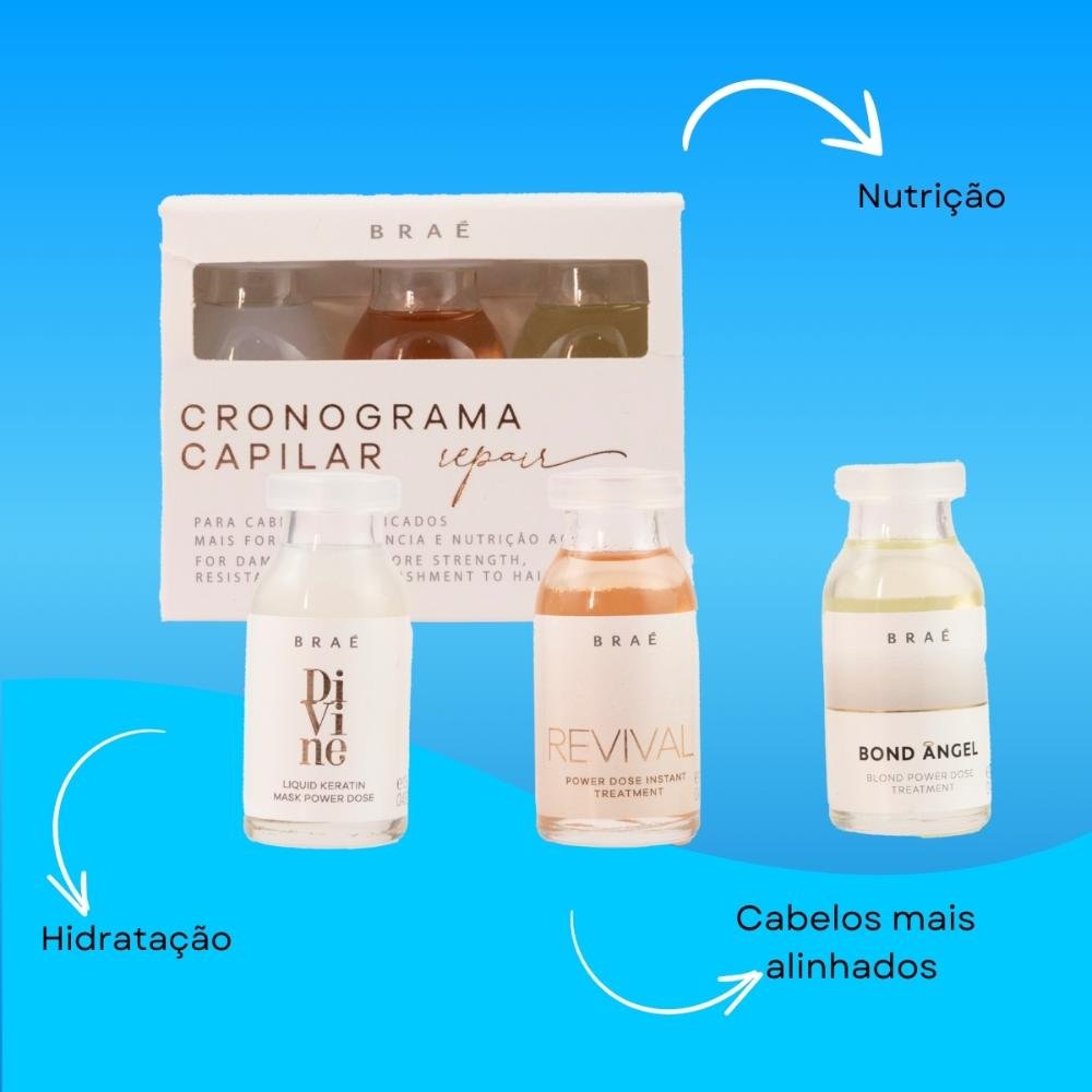 Braé Cronograma Capilar Repair Ampola 3x13ml ÚNICO 4