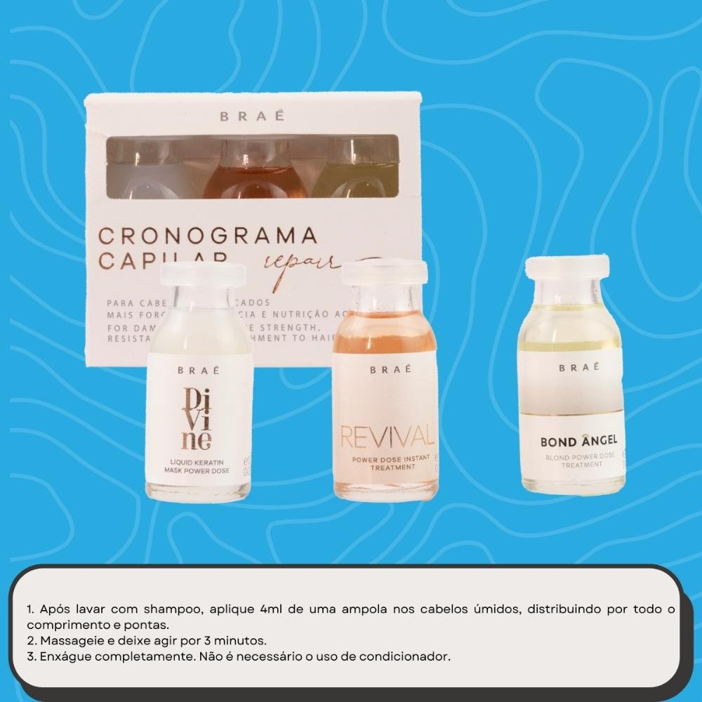 Braé Cronograma Capilar Repair Ampola 3x13ml ÚNICO 5