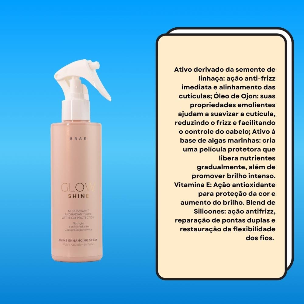 Braé Glow Shine Nutrição e Brilho Fluído de Brilho 200ml 200ml 3