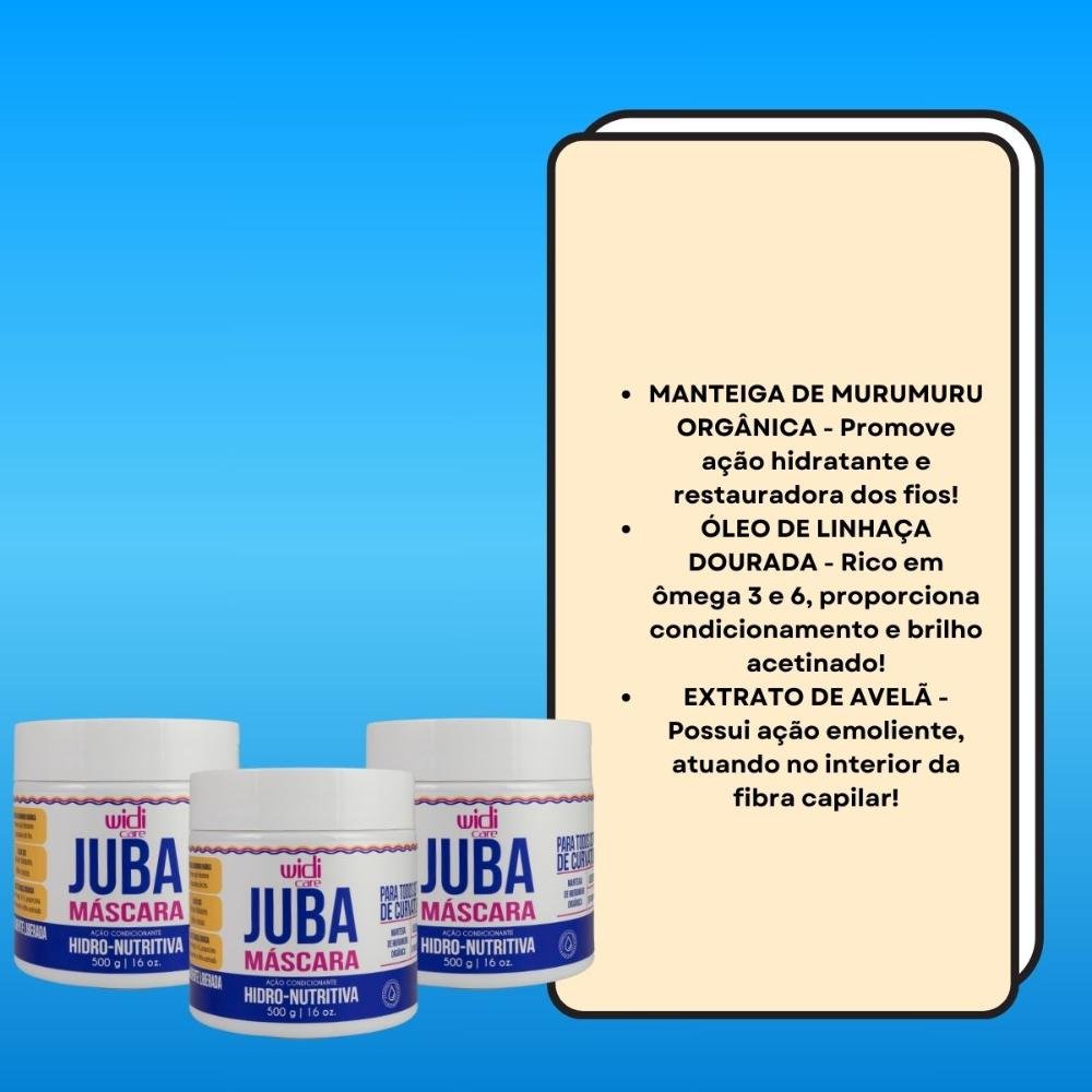 Widi Care Juba Hidro-Nutritiva Kit 3 Máscaras 500g ÚNICO 3