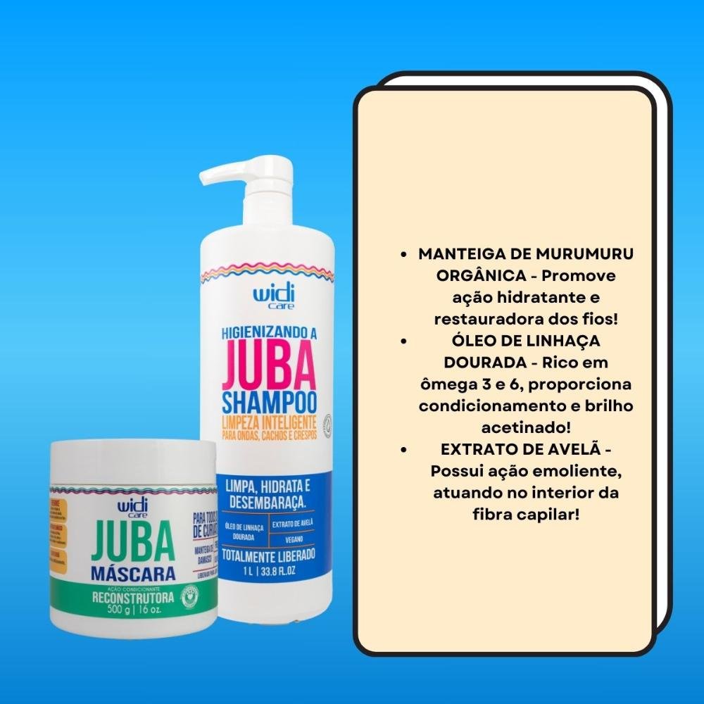 Widi Care Juba Kit Shampoo 1L e Máscara Reconstrutura 500g ÚNICO 3