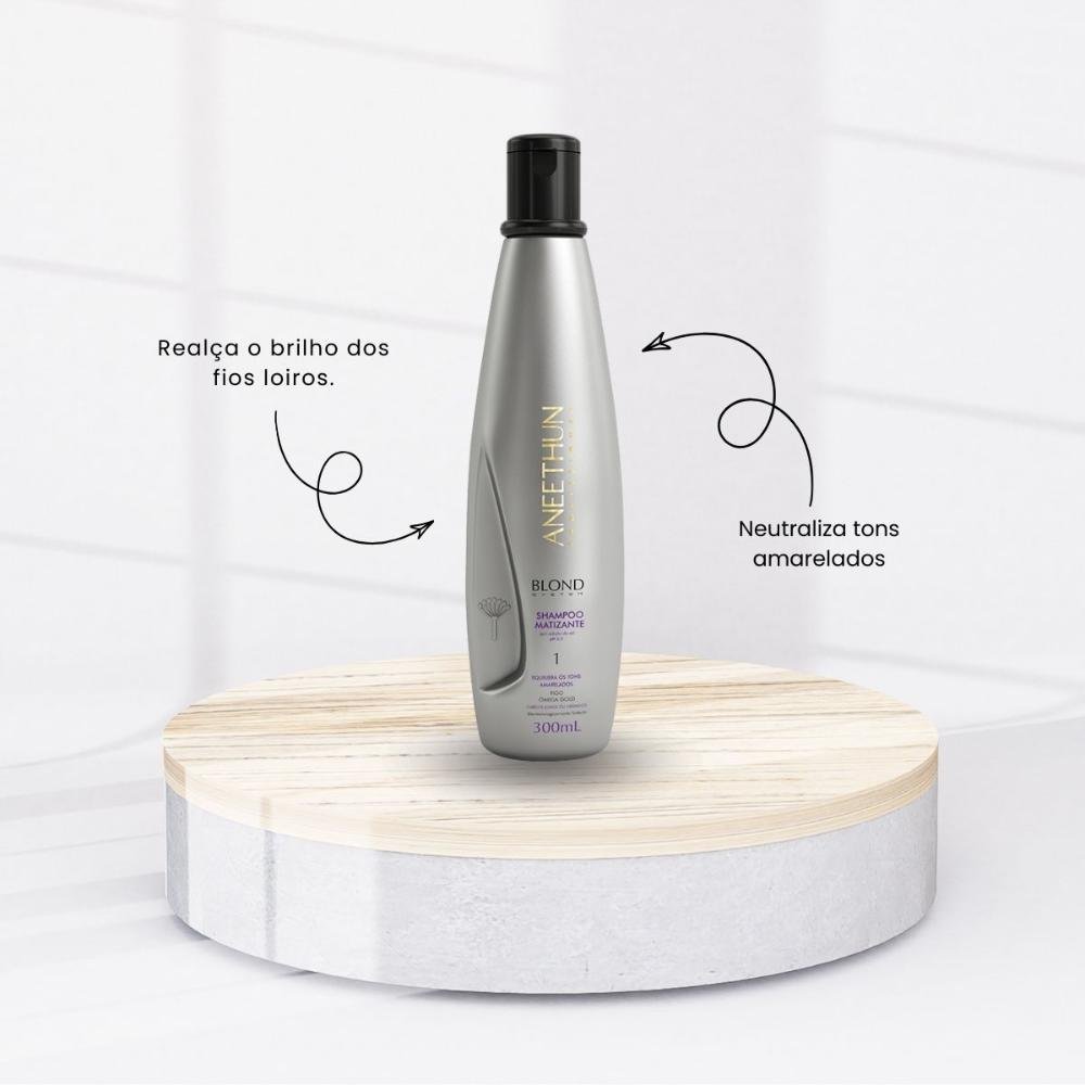 Kit Aneethun Blond System 2 Shampoo Matizador 300 ml 300ml 5