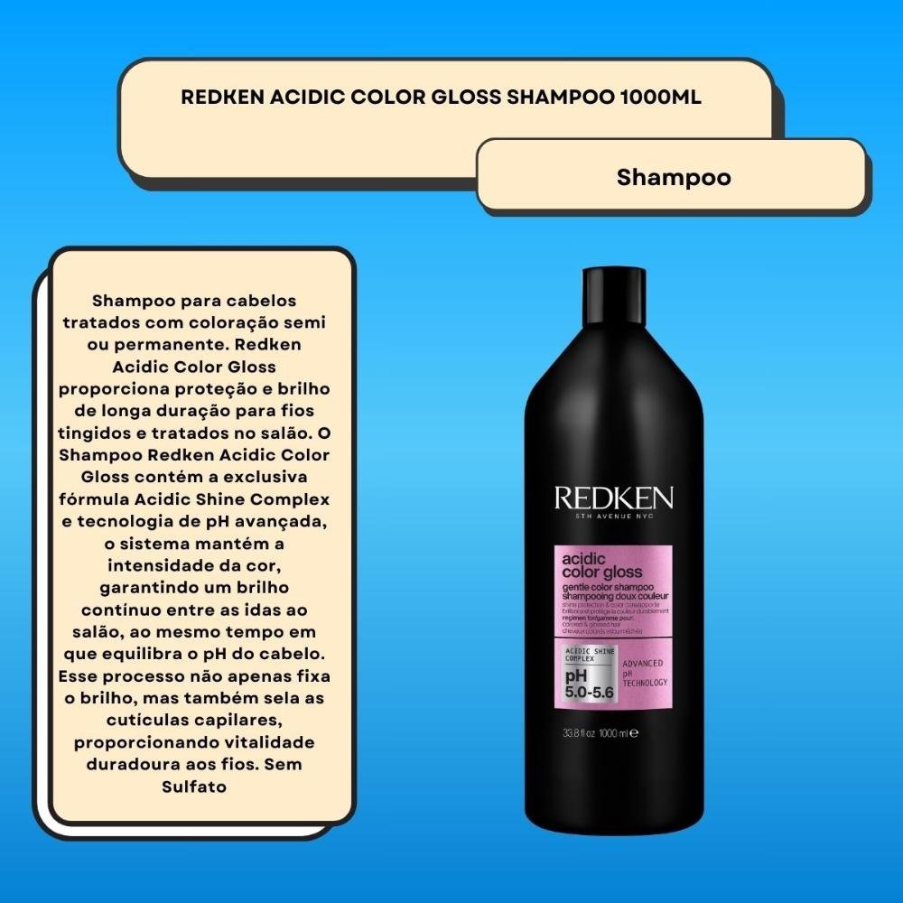 Redken Acidic Color Gloss Shampoo 1000ml 1L 2