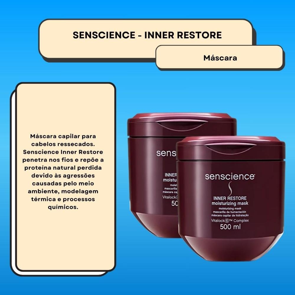 KIt Senscience Inner Restore 2 Máscara De Hidratação 500 ml 500ml 2