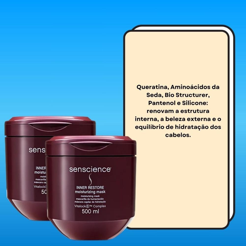 KIt Senscience Inner Restore 2 Máscara De Hidratação 500 ml 500ml 3