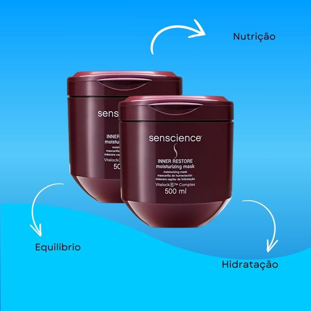 KIt Senscience Inner Restore 2 Máscara De Hidratação 500 ml 500ml 4