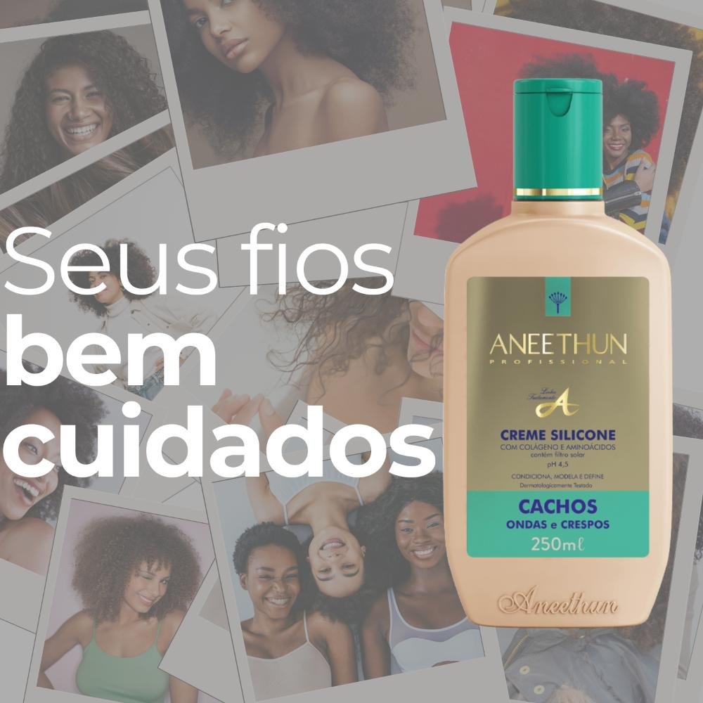 Kit Aneethun Linha A 3 Creme de Silicone Cachos 250 ml para Cabelo Cacheado ÚNICO 2
