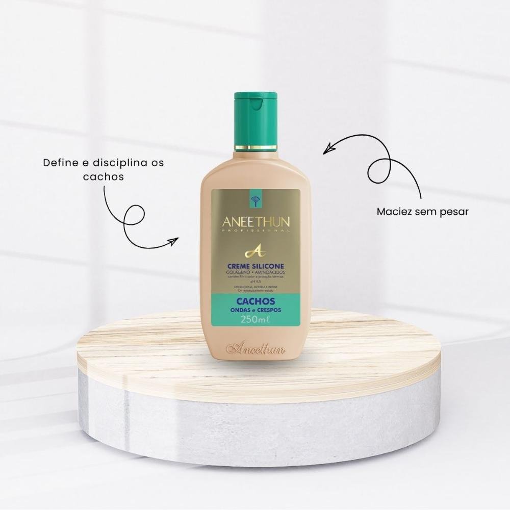Kit Aneethun Linha A 2 Creme de Silicone Cachos 250 ml para Cabelo Cacheado ÚNICO 2