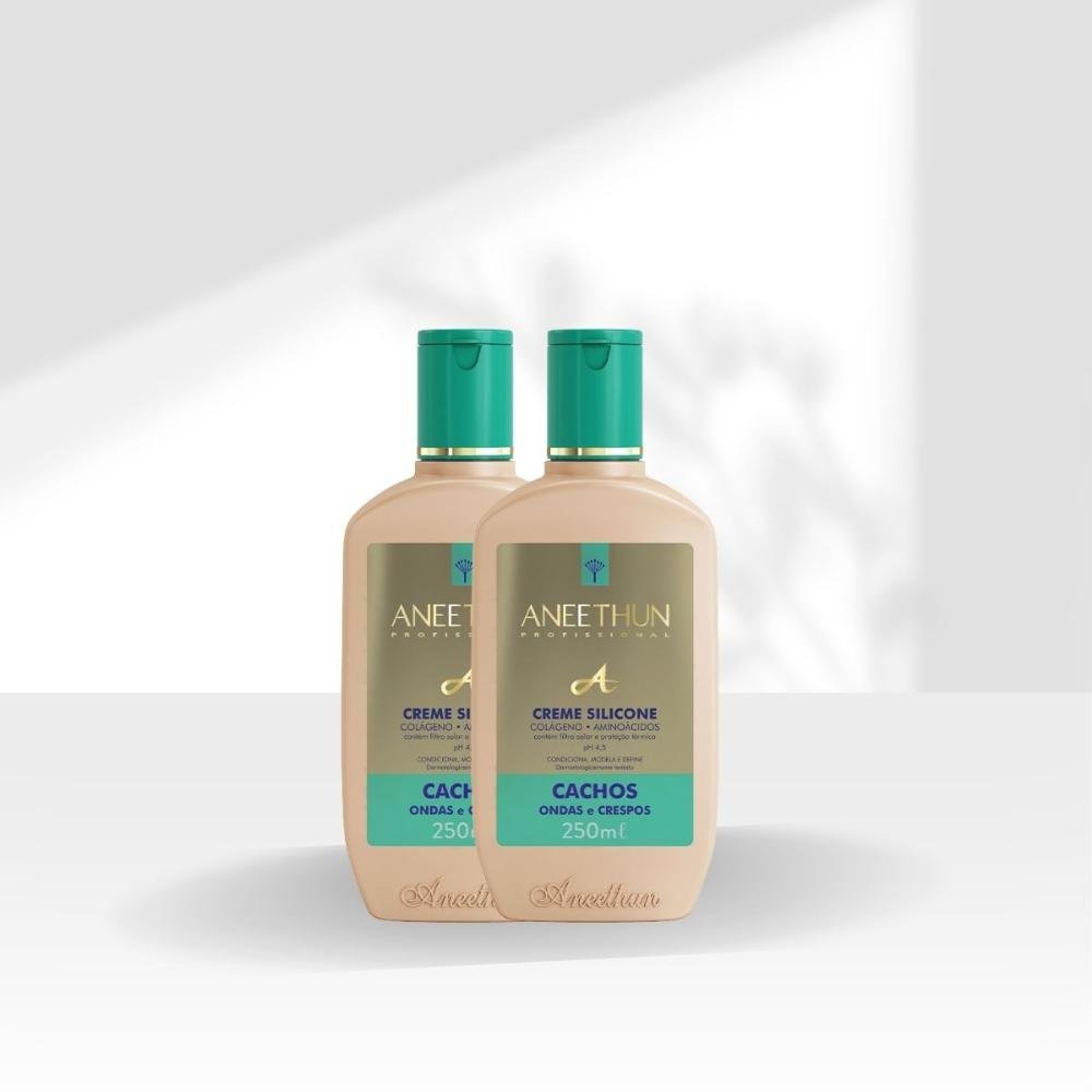 Kit Aneethun Linha A 2 Creme de Silicone Cachos 250 ml para Cabelo Cacheado ÚNICO 3