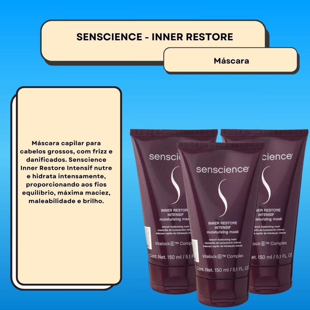Kit Senscience Inner Restore Intensif 3 Máscara 150 ml ÚNICO 2