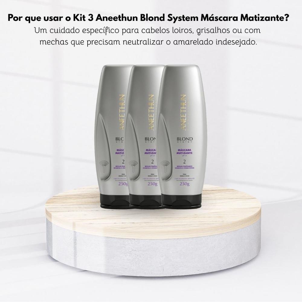 Kit Aneethun Blond System 3 Máscara Matizante 250 g 250g 5