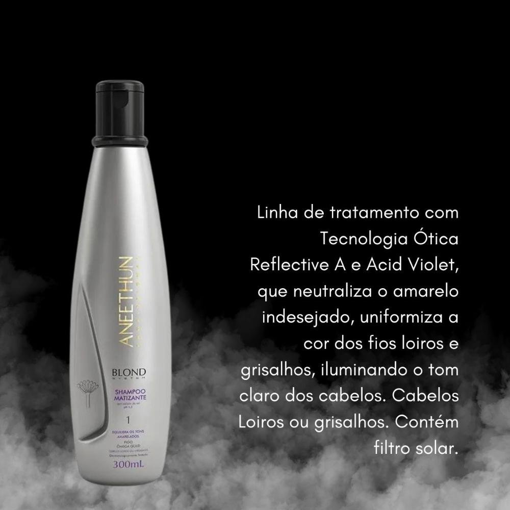 Kit Aneethun Blond System 3 Shampoo Matizador 300 ml ÚNICO 4