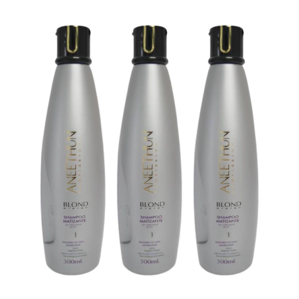 Kit Aneethun Blond System 3 Shampoo Matizador 300 ml ÚNICO 6