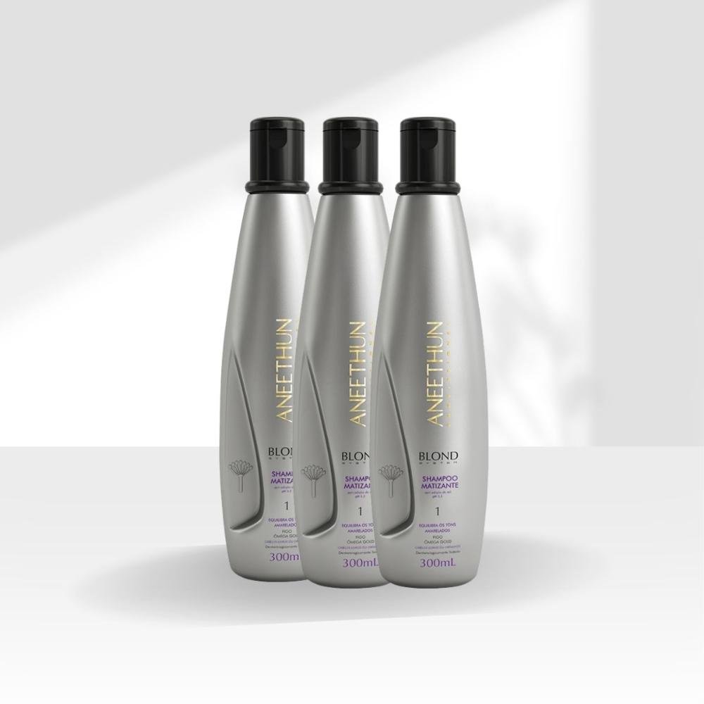Kit Aneethun Blond System 3 Shampoo Matizador 300 ml ÚNICO 8