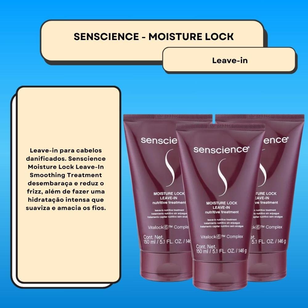 Kit Senscience Moisture Lock 3 Leave-in 150 ml ÚNICO 2