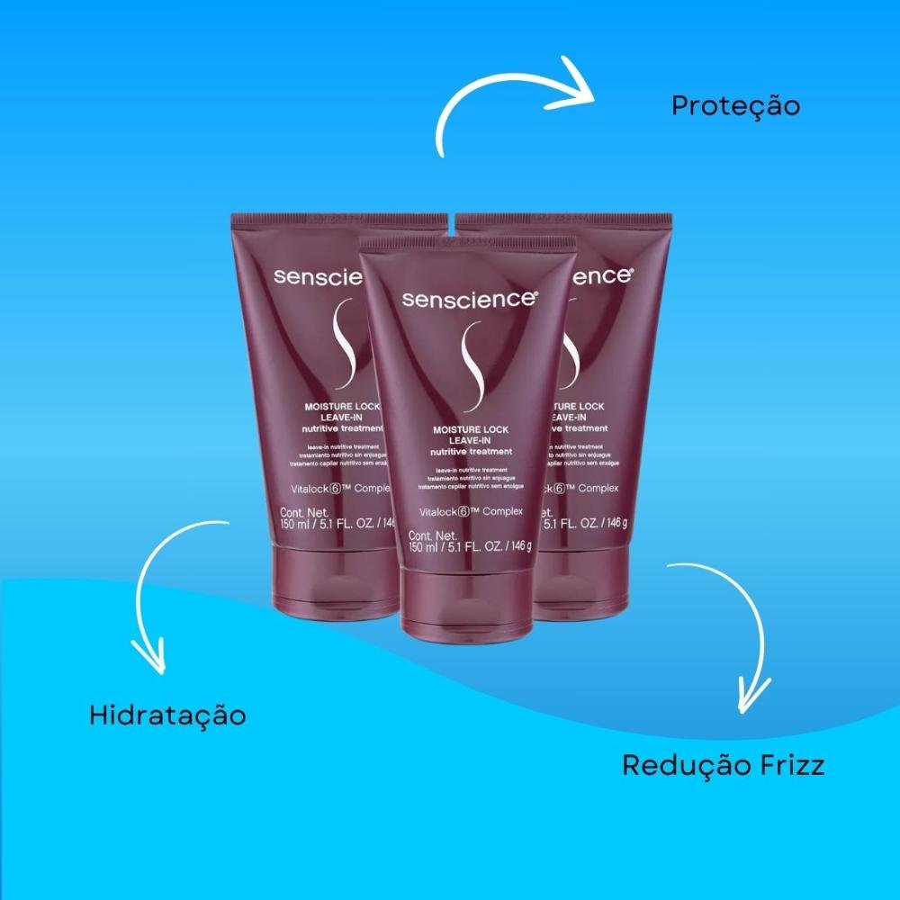 Kit Senscience Moisture Lock 3 Leave-in 150 ml ÚNICO 4