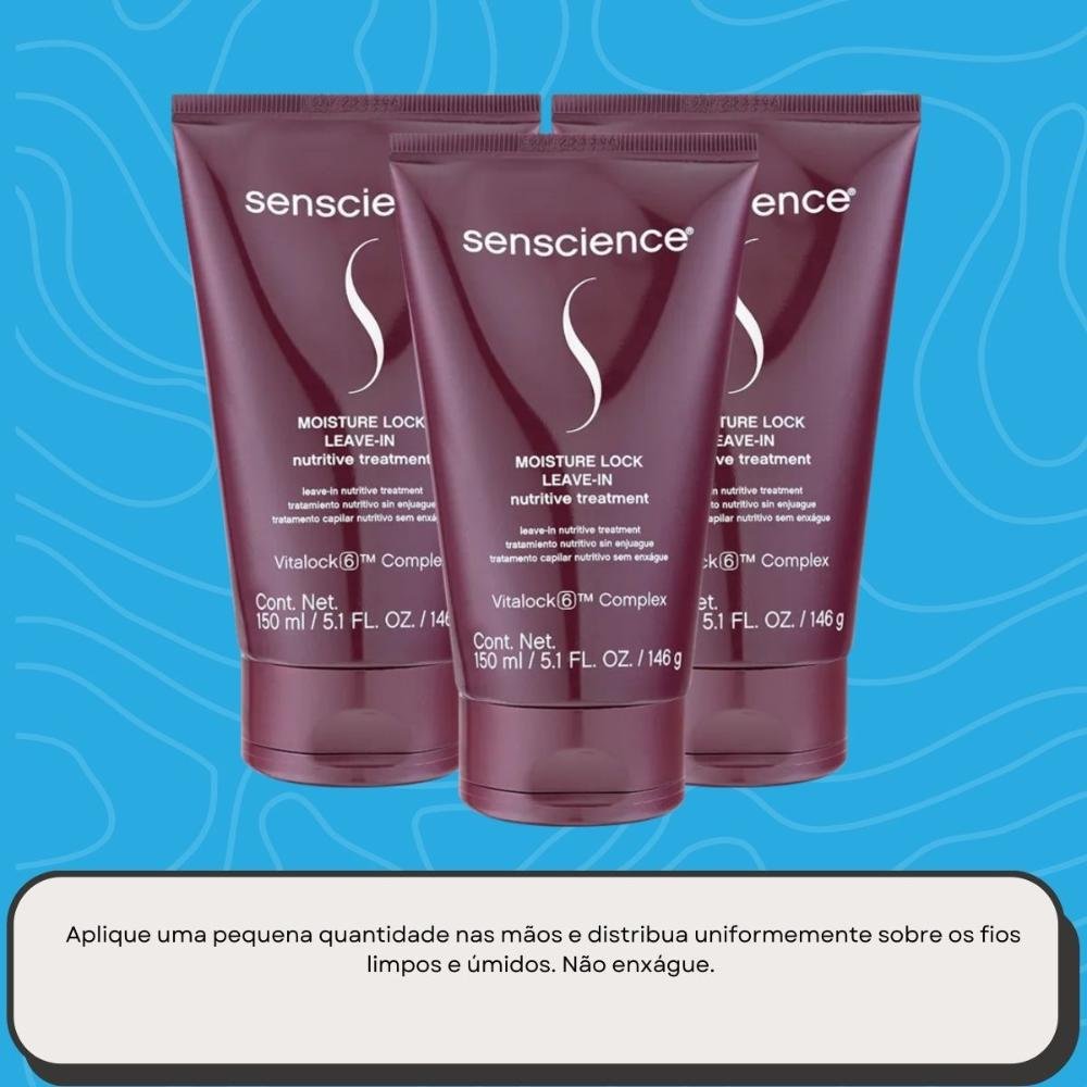Kit Senscience Moisture Lock 3 Leave-in 150 ml ÚNICO 5