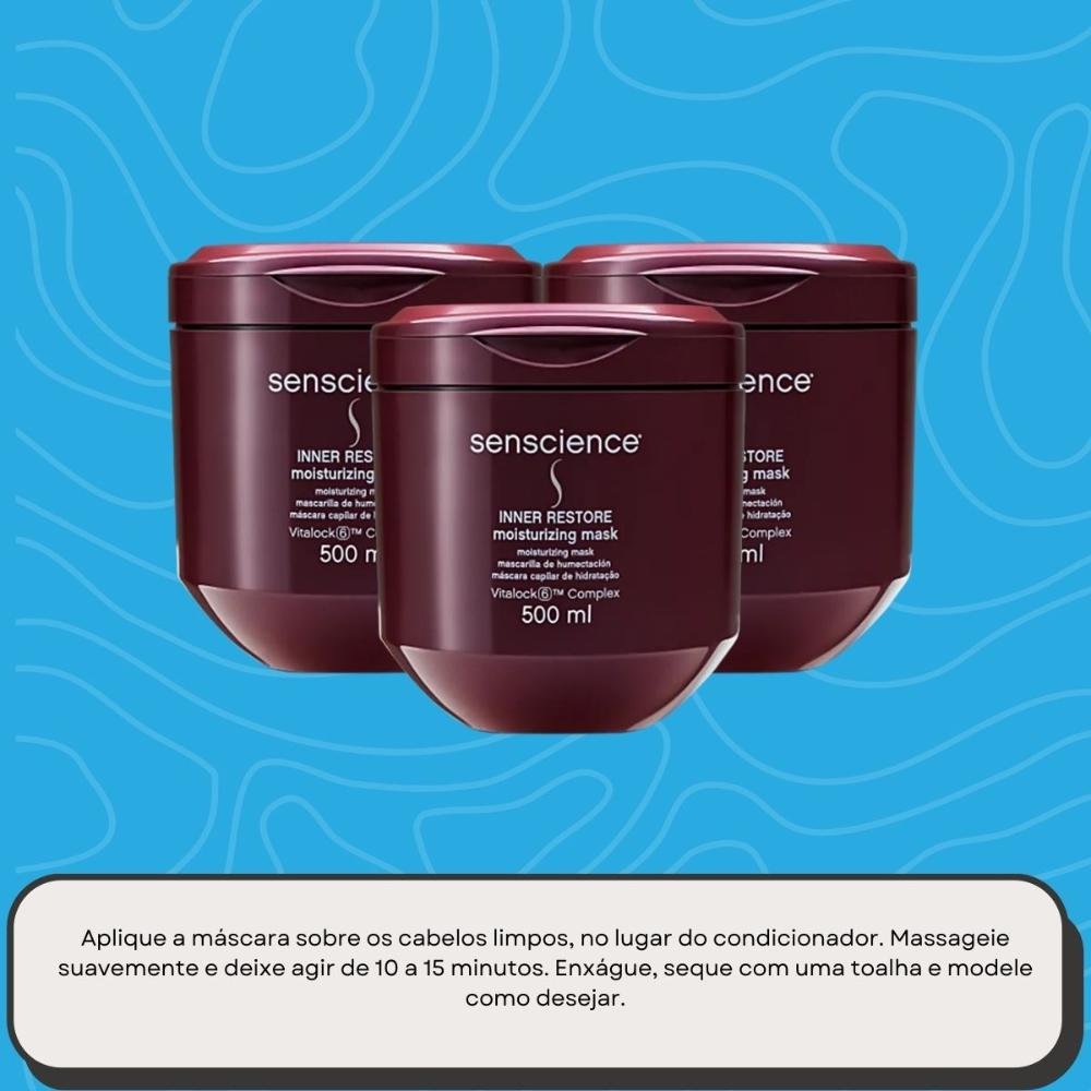KIt Senscience Inner Restore 3 Máscara De Hidratação 500 ml ÚNICO 5
