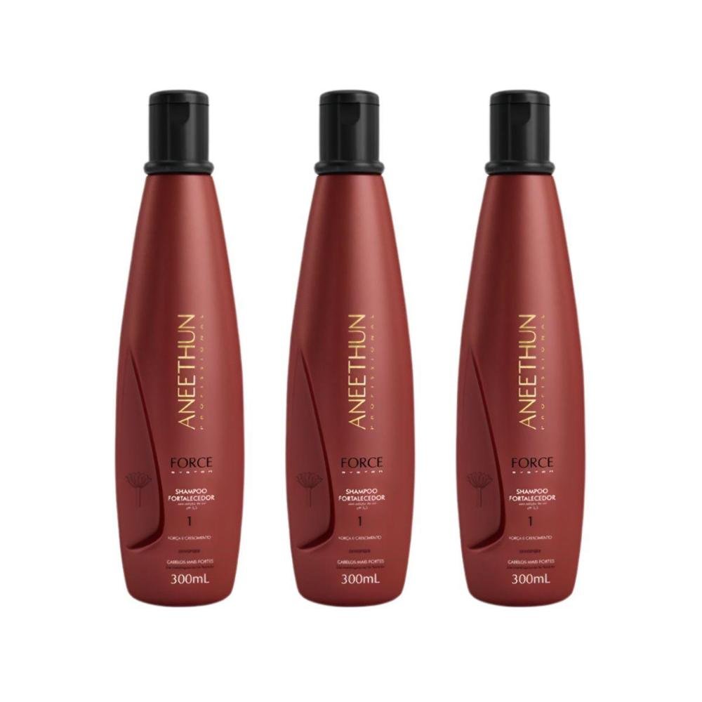 Kit Aneethun Force 3 Shampoo Fortalecedor 300 ml ÚNICO 6