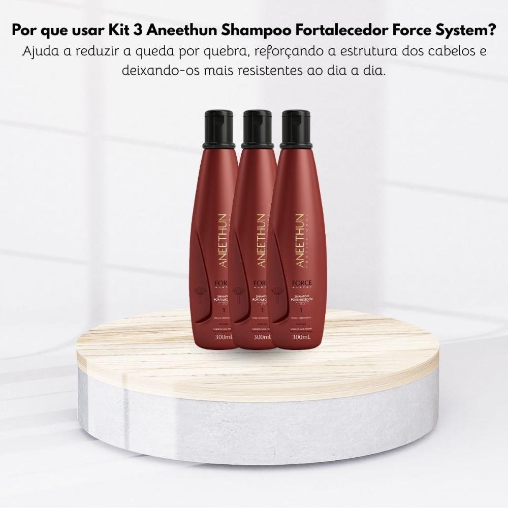 Kit Aneethun Force 3 Shampoo Fortalecedor 300 ml ÚNICO 10