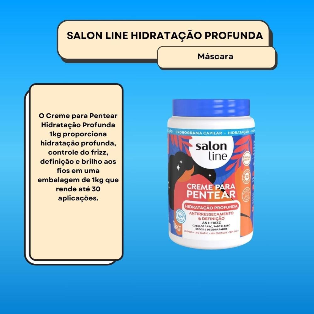 Salon Line Hidratação Profunda Creme Para Pentear 1kg 1kg 2