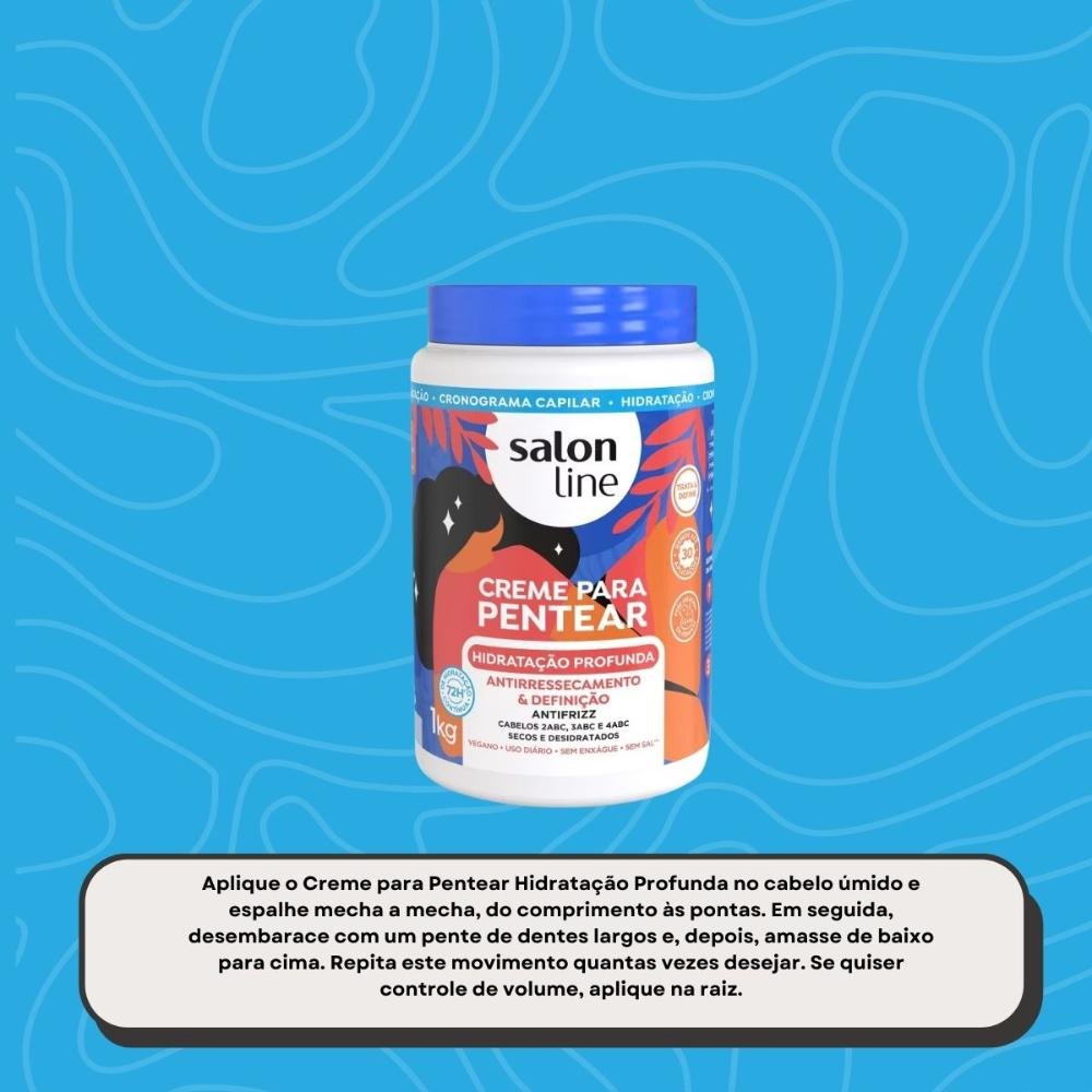 Salon Line Hidratação Profunda Creme Para Pentear 1kg 1kg 5