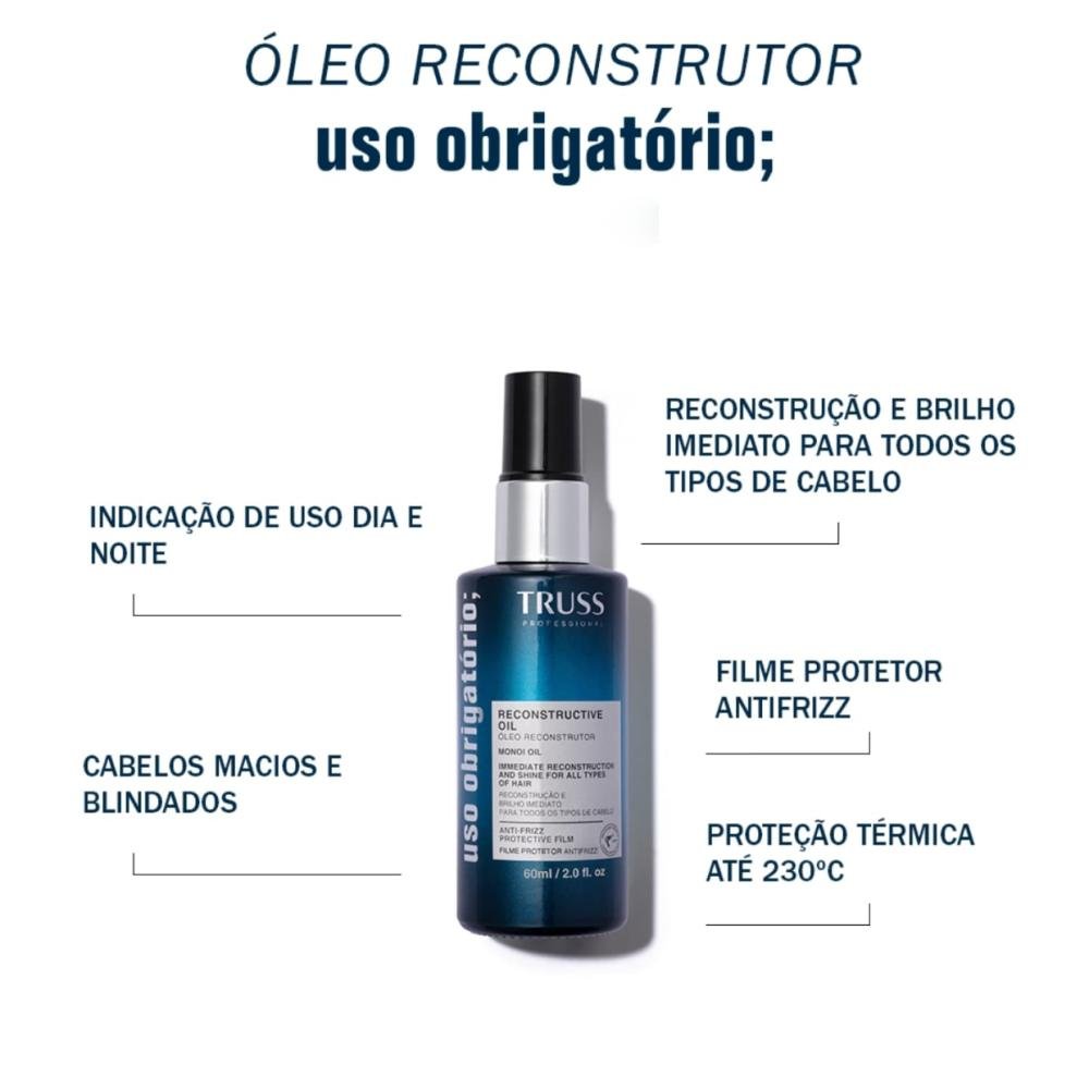Truss Uso Obrigatório Óleo Capilar Reconstrutor 60ml 60ml 3