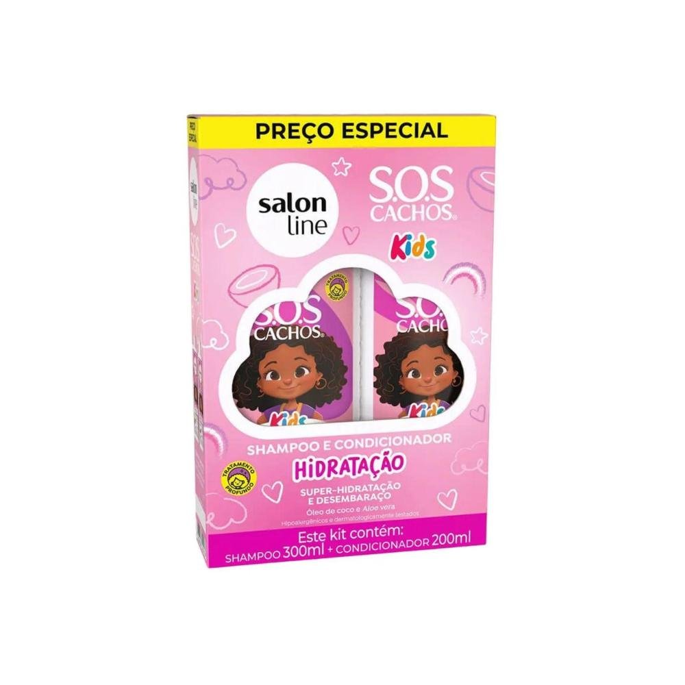 Salon Line S.O.S Cachos Hidratação kids Shampoo e Condicionador ÚNICO 8