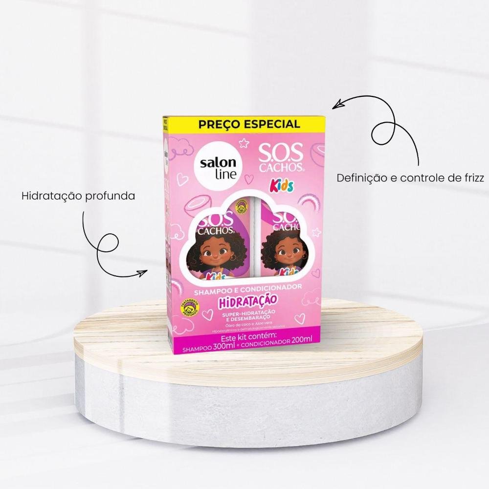 Salon Line S.O.S Cachos Hidratação kids Shampoo e Condicionador ÚNICO 9