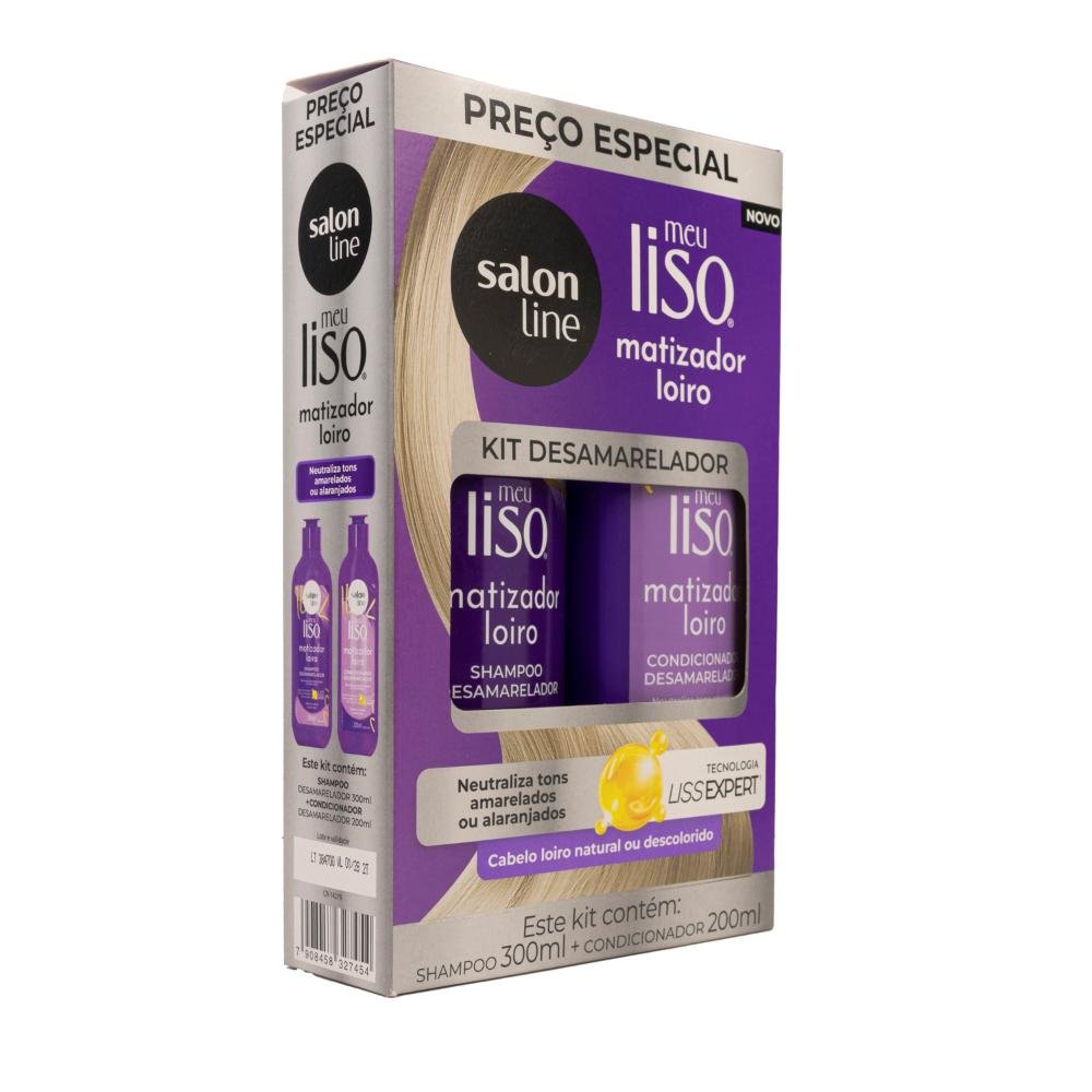 Kit Salon Line Meu Liso Desamarelador Shampoo e Condicionador ÚNICO 2