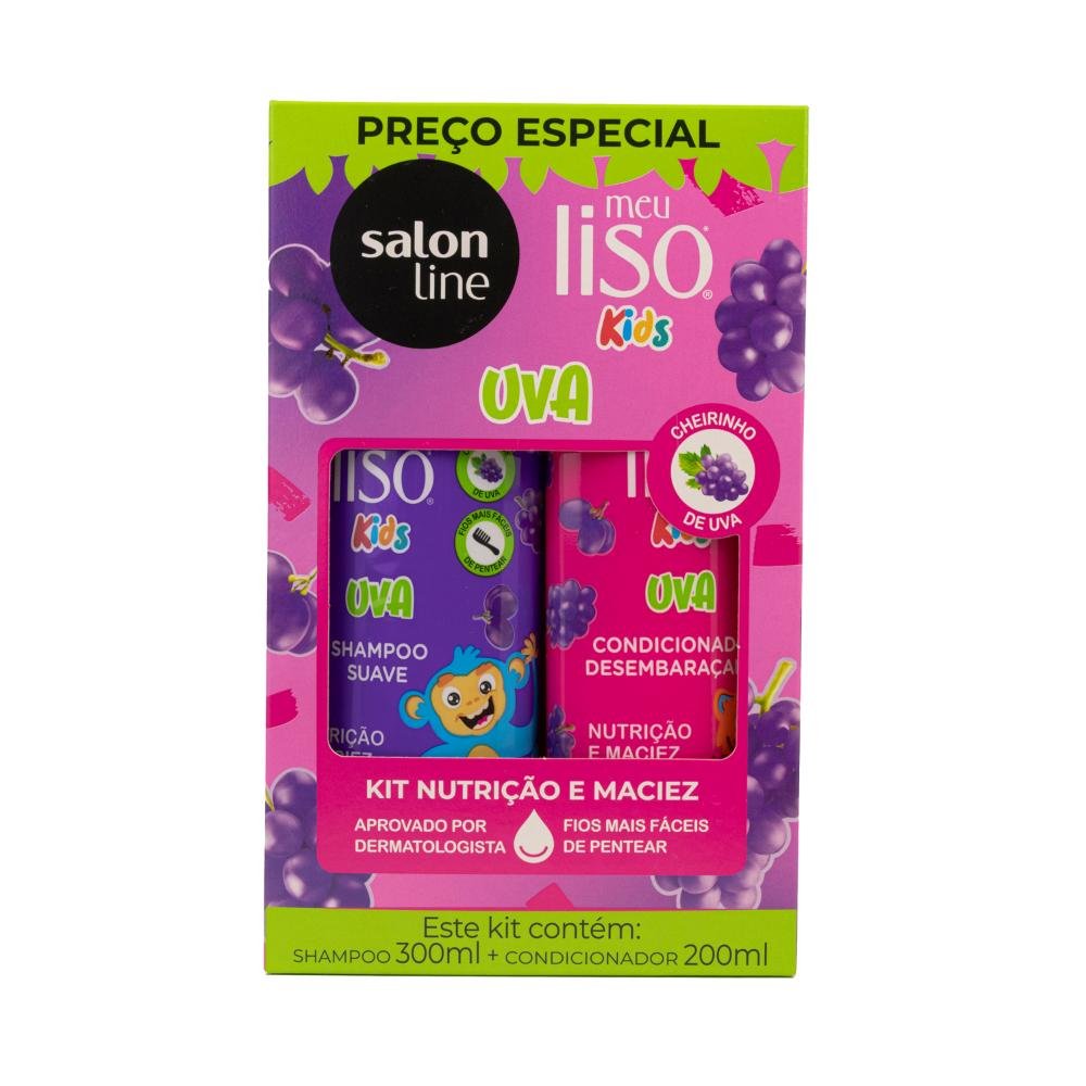 Salon Line Meu Liso Uva kids Kit Shampoo e Condicionador