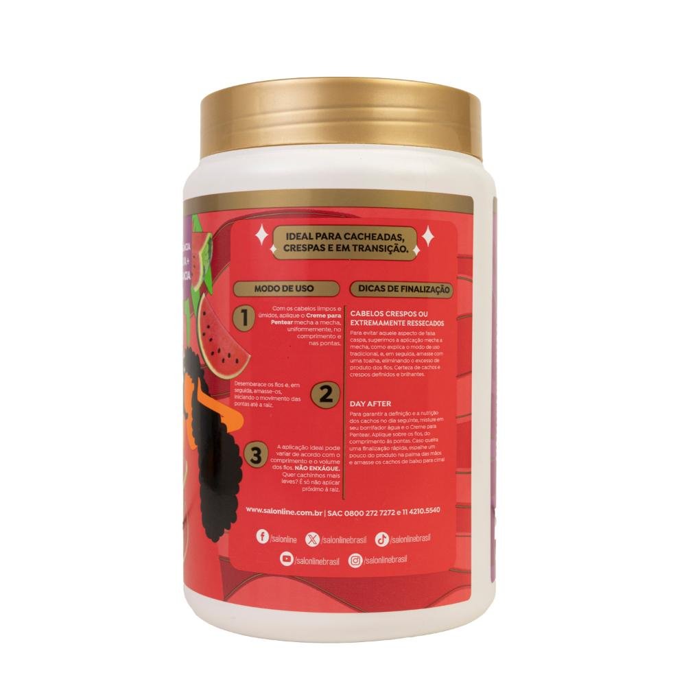 Salon Line Uva + Melancia Creme Para Pentear 1000ml 1L 4