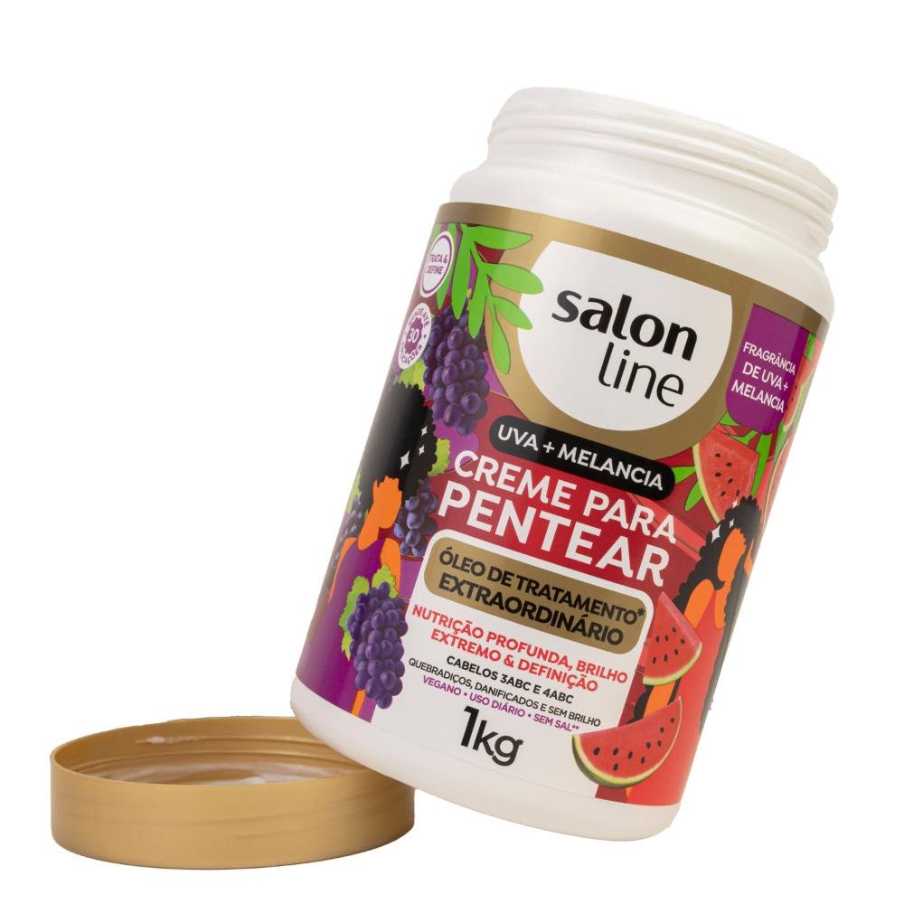 Salon Line Uva + Melancia Creme Para Pentear 1000ml 1L