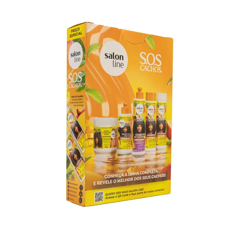 Salon Line S.O.S Cachos Manga Kit Shampoo e Condicionador ÚNICO 4