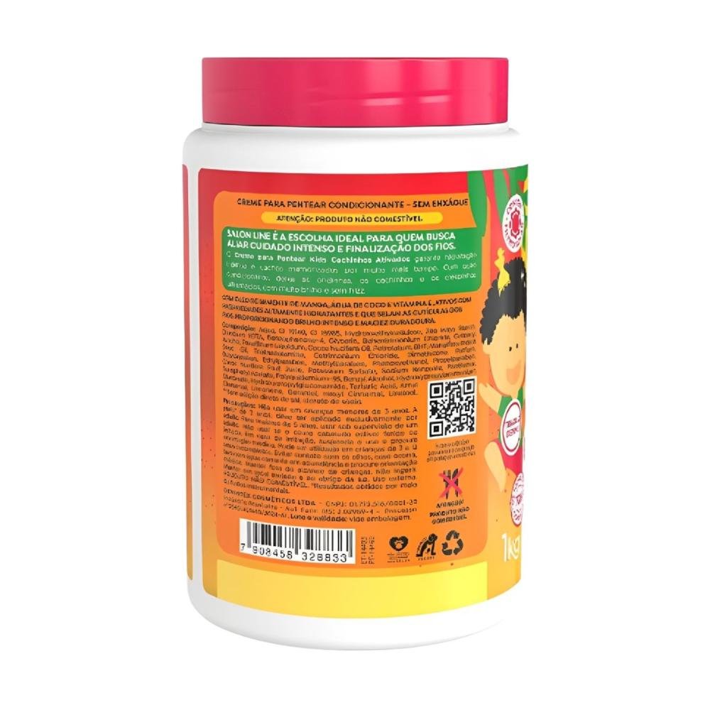 Salon Line Kids Manga Cachinhos Ativados Creme 1000ml 1L 2