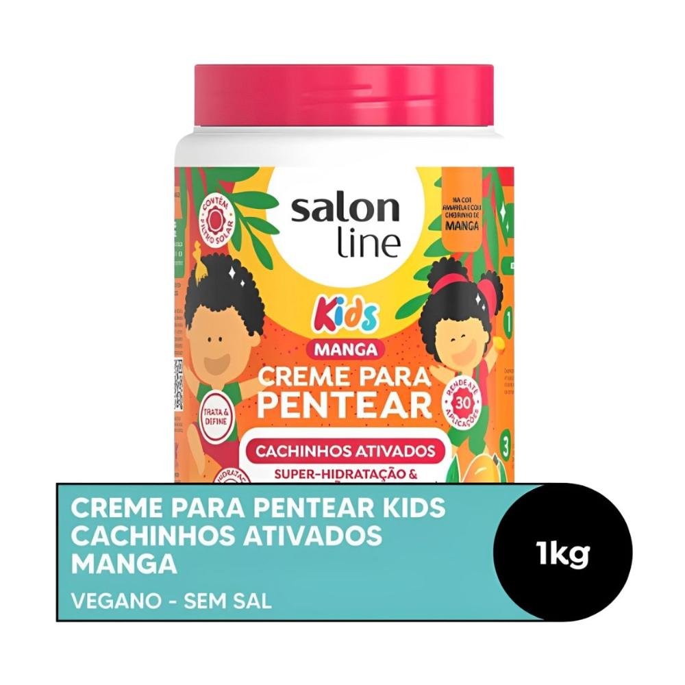 Salon Line Kids Manga Cachinhos Ativados Creme 1000ml 1L 3