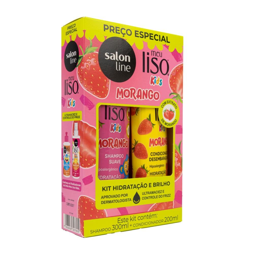 Salon Line Meu Liso kids Morango Kit Shampoo e Condicionador ÚNICO 2