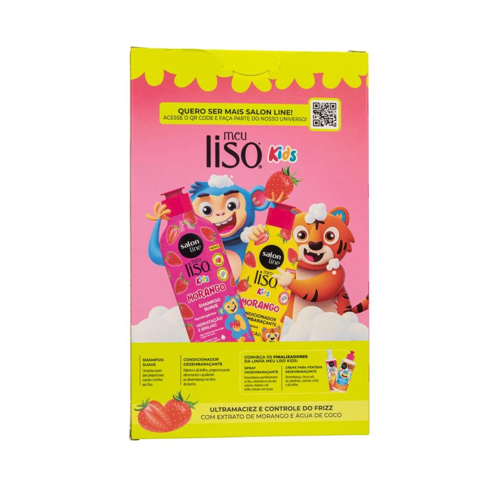 Salon Line Meu Liso kids Morango Kit Shampoo e Condicionador ÚNICO 3