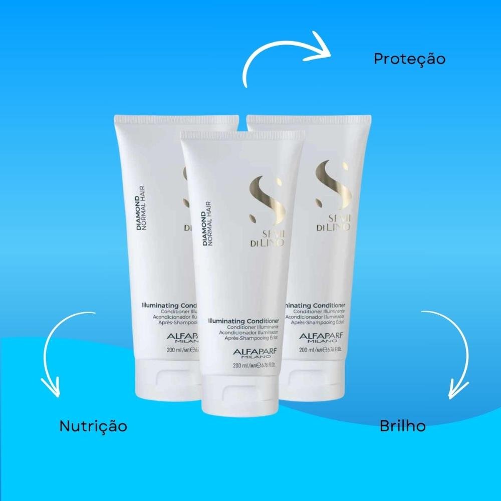 Alfaparf Semi Di Lino Diamond Kit 3 Condicionador 200ml ÚNICO 9