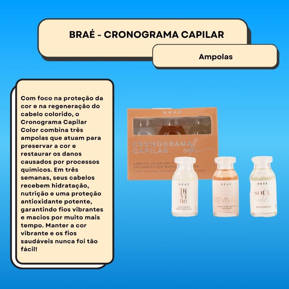 Braé Cronograma Capilar Color Kit Ampola Capilar 3x13ml ÚNICO 2