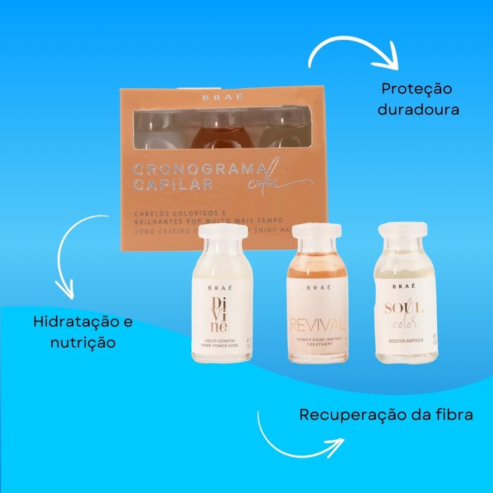 Braé Cronograma Capilar Color Kit Ampola Capilar 3x13ml ÚNICO 4