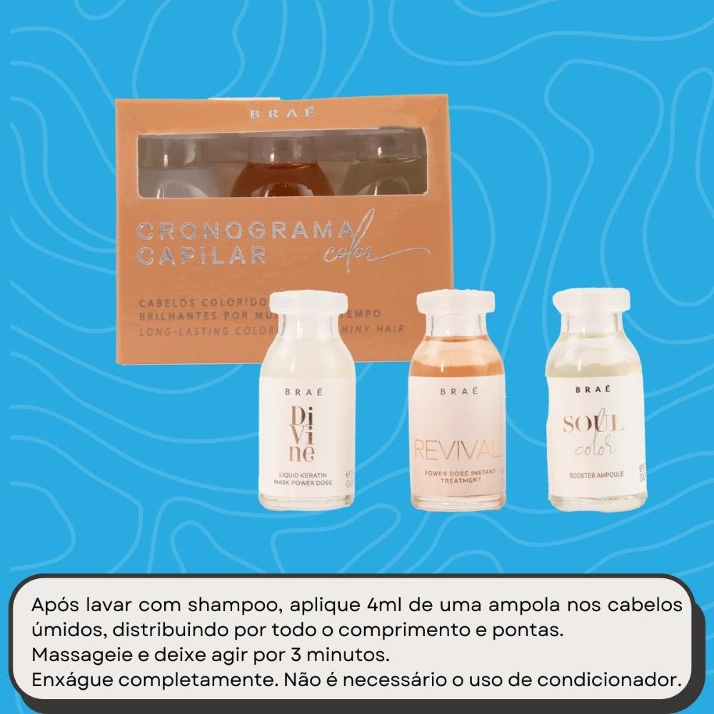 Braé Cronograma Capilar Color Kit Ampola Capilar 3x13ml ÚNICO 5