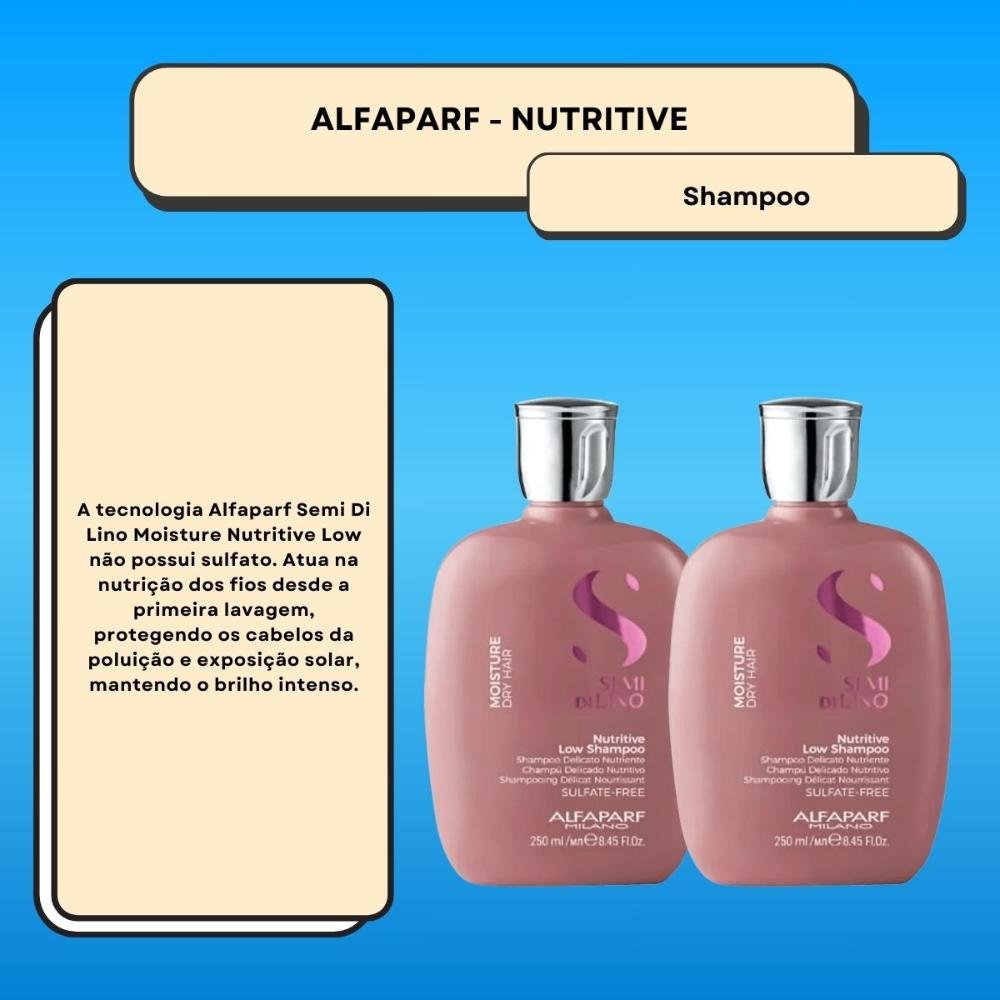Alfaparf Semi Di Lino Moisture Nutritive Kit 2 Shampoo 250ml ÚNICO 7