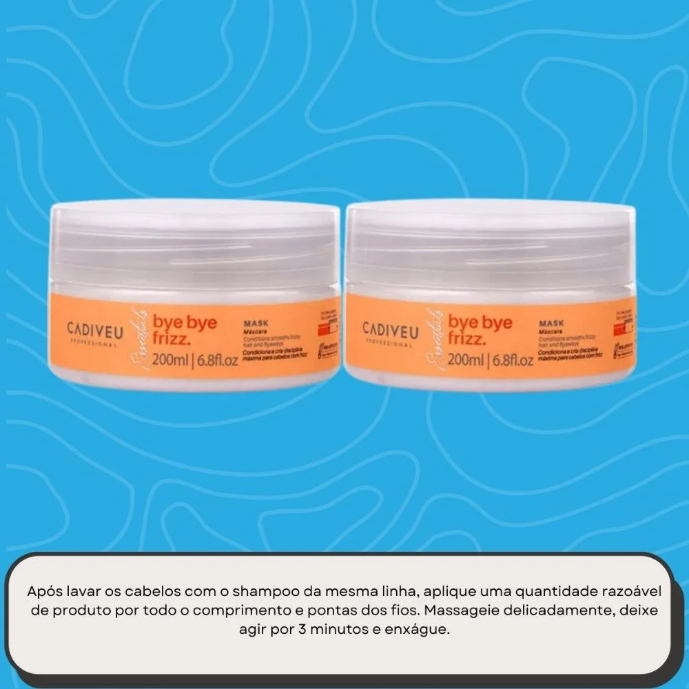 Cadiveu Bye Bye Frizz Mask Kit 2 Máscara Capilar 200ml ÚNICO 12