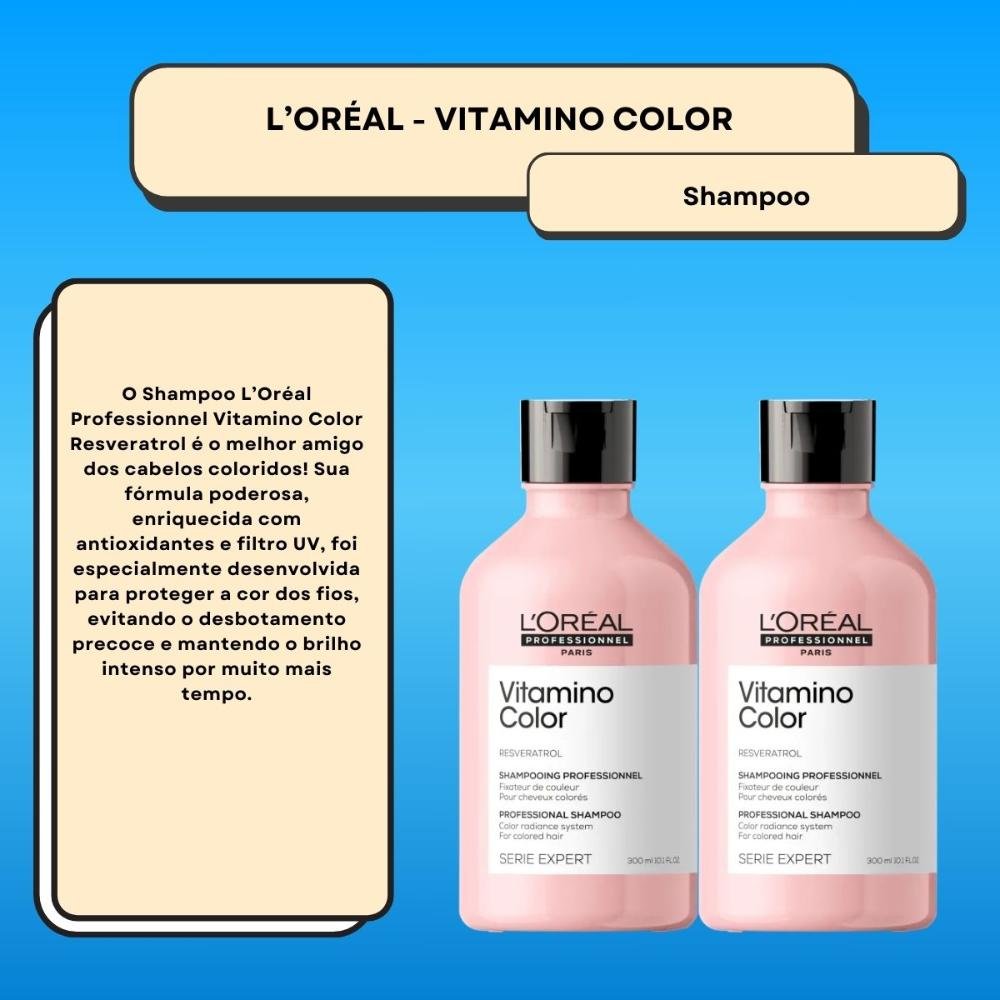 Kit Loreal Vitamino Color 2 Shampoo 300 ml ÚNICO 3