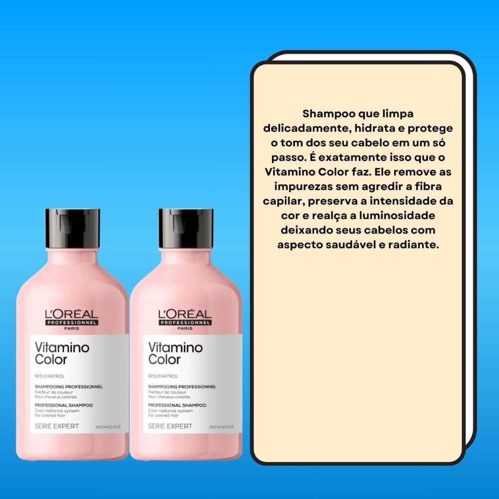 Kit Loreal Vitamino Color 2 Shampoo 300 ml ÚNICO 4