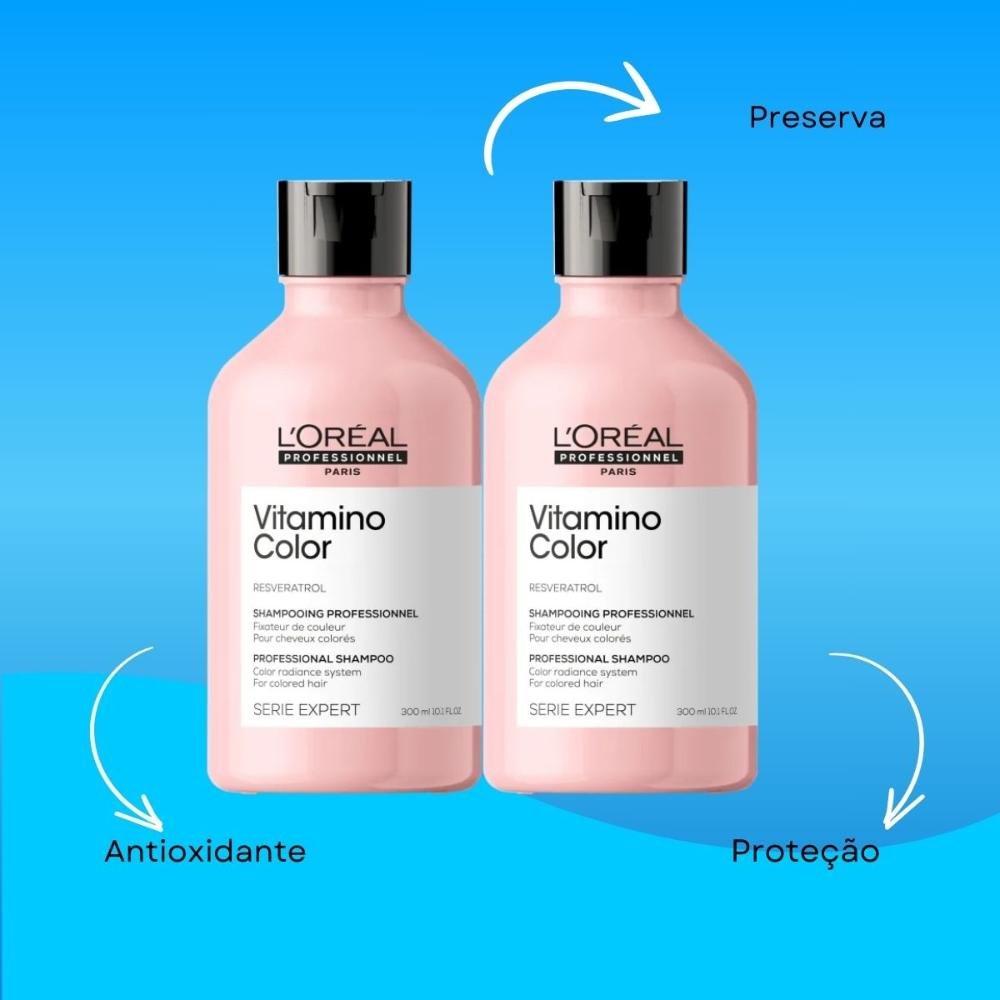 Kit Loreal Vitamino Color 2 Shampoo 300 ml ÚNICO 5