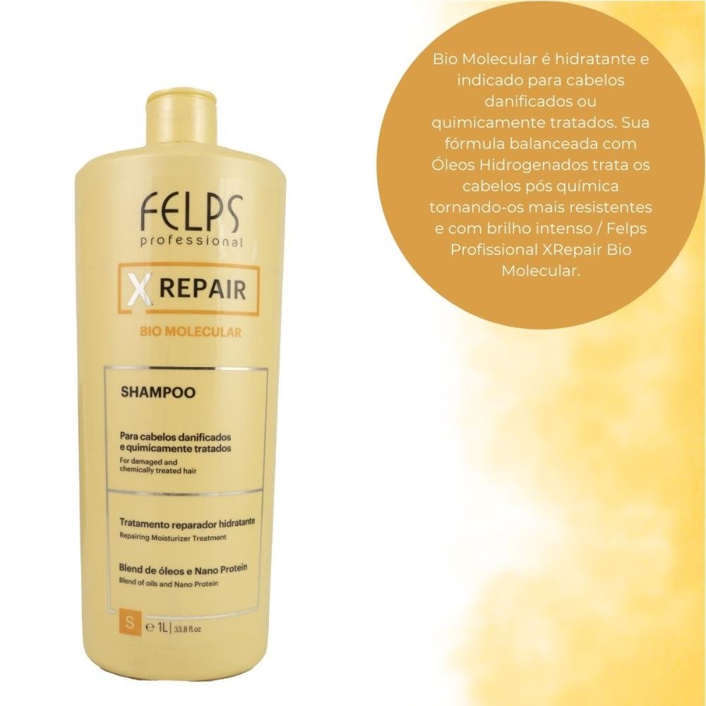 Shampoo Felps X Repair Bio Molecular 1 Litro 1L 4