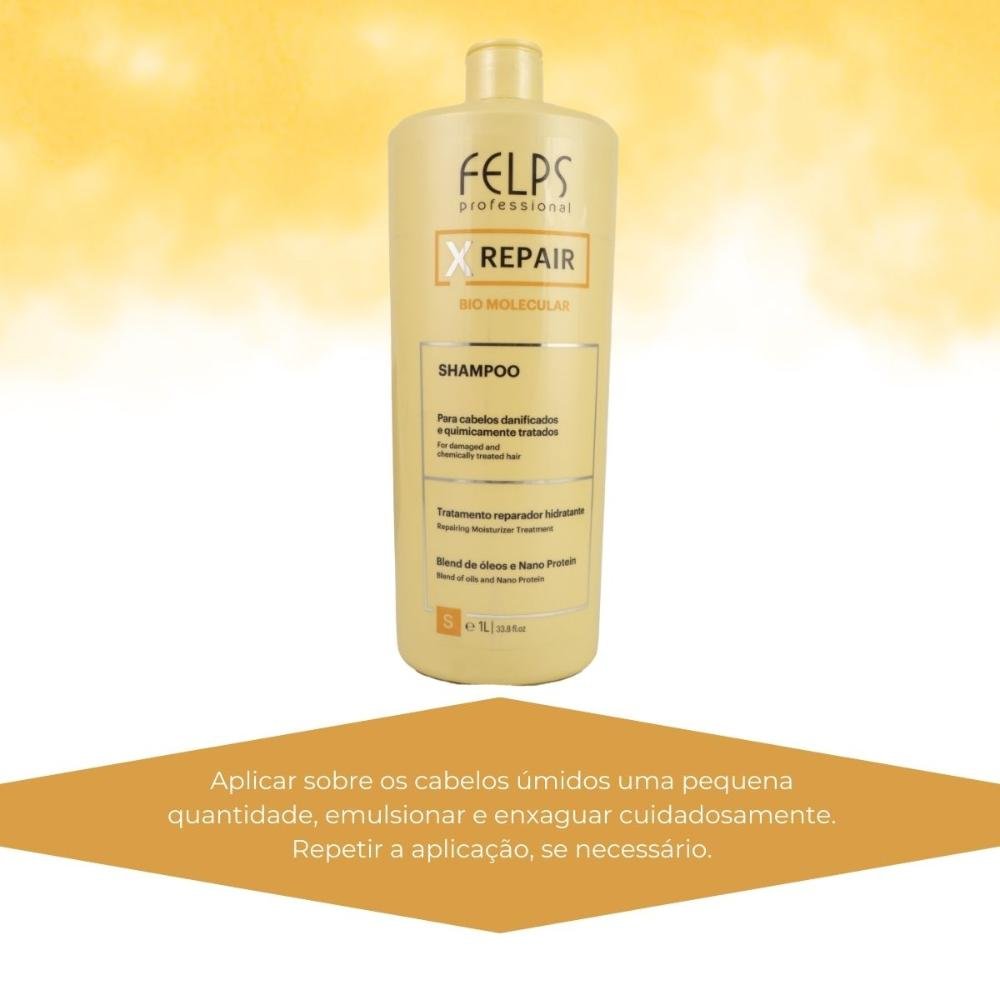 Shampoo Felps X Repair Bio Molecular 1 Litro 1L 5