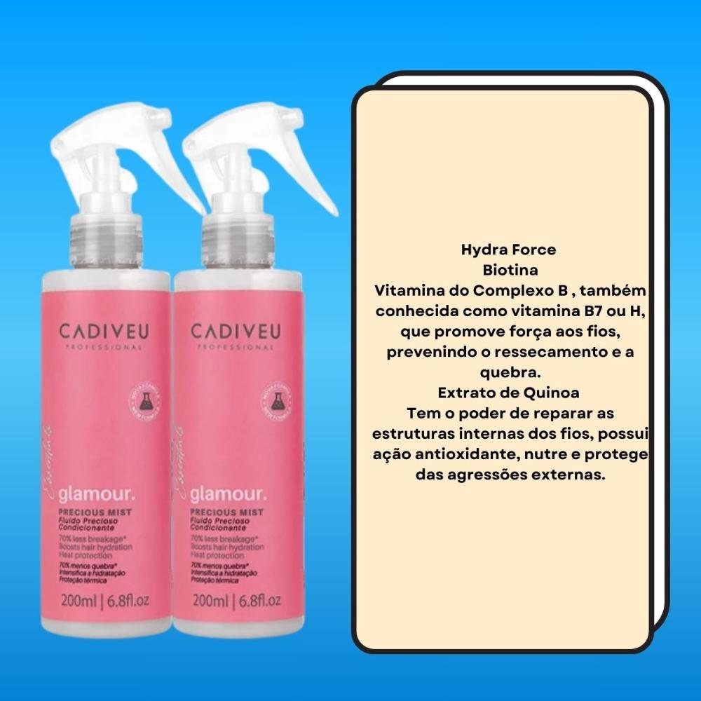 Cadiveu Profissonal Glamour Kit 2 Fluído Precioso 200ml ÚNICO 7